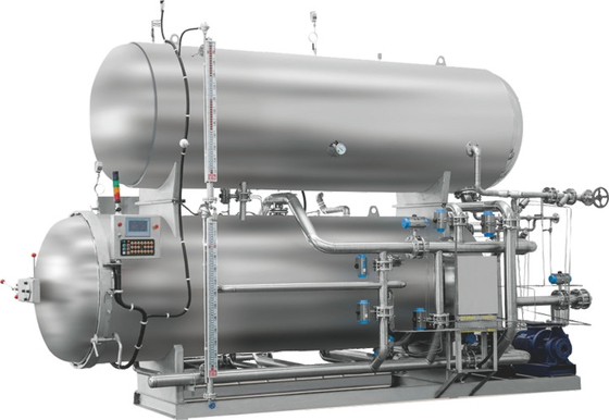 Automatic Silver Water Spray Retort Machine High Temperature Sterilization