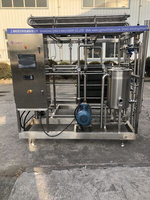 500L Small Pasteurizer Machine With PLC CIP For Milk / Yogurt / Fruit Juice Processing Line SUS304/316